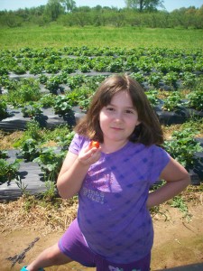 Gillian eating Strawberries