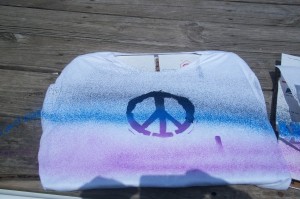 shirt spray painted