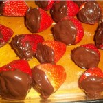 dark chocolate covered cheesecake stuffed strawberries