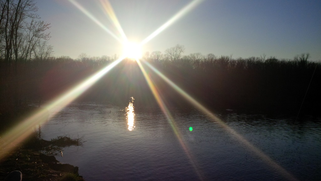 Sun Setting off River