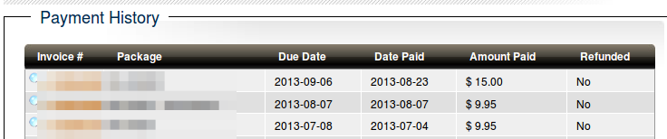 payment history