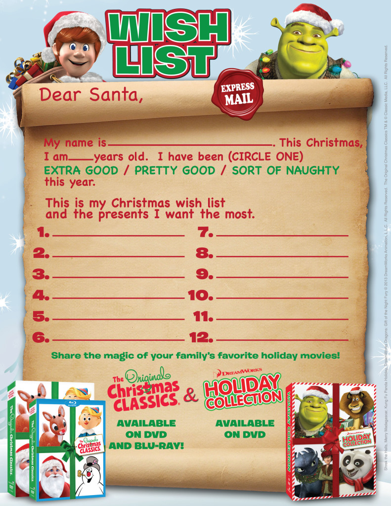 Christmas Wish List template