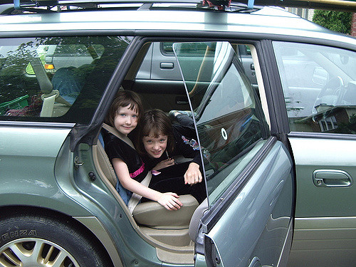 kids in car